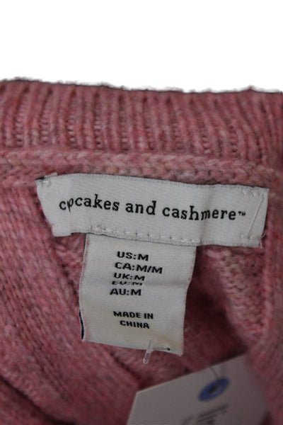 Cupcakes And Cashmere Women Pink V-Neck Sweater Vest Size M