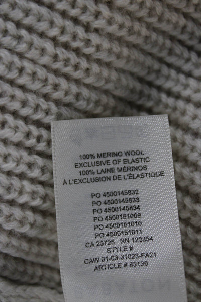 Babaton Womens Merino Wool V-Neck Sleeveless Vest Sweater Ivory Size L