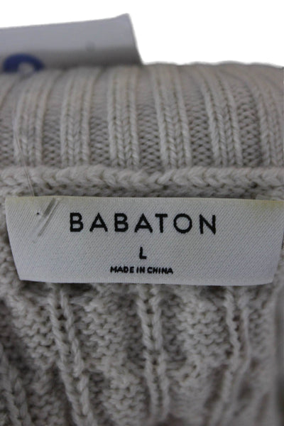 Babaton Womens Merino Wool V-Neck Sleeveless Vest Sweater Ivory Size L