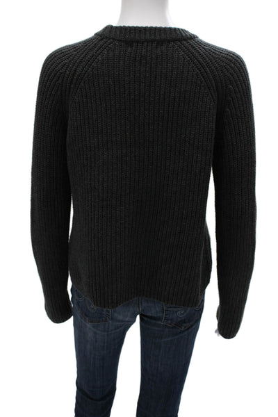 Quince Women Pullover Sweater Gray Crew Neck Long Sleeve Organic Cotton Size S