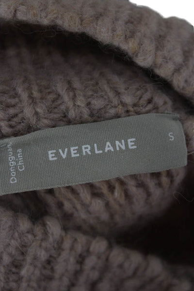 Everlane Womens Beige Henley Mock Neck Merino Wool Sweater Long Sleeve Size S