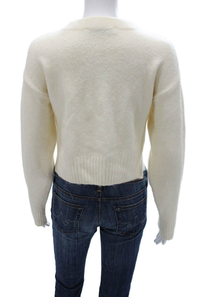 Zara Women Pullover Sweater Ivory Mock Neck Long Sleeve Size M