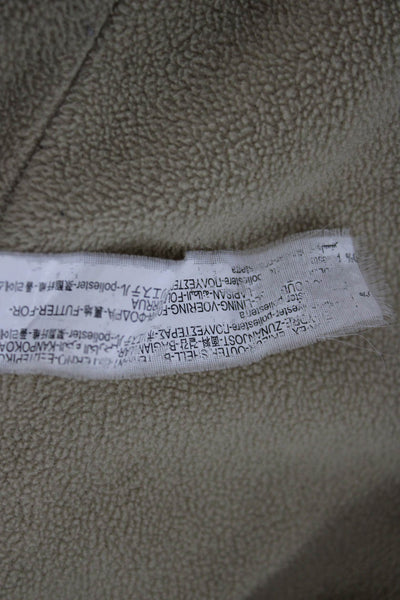 Zara Womens Basic Jacket Beige Zip Polyester Long Sleeve Size S