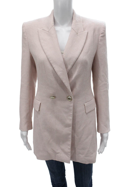 Zara Women Pink Blazer Long Sleeve Button Closure Polyester Size S