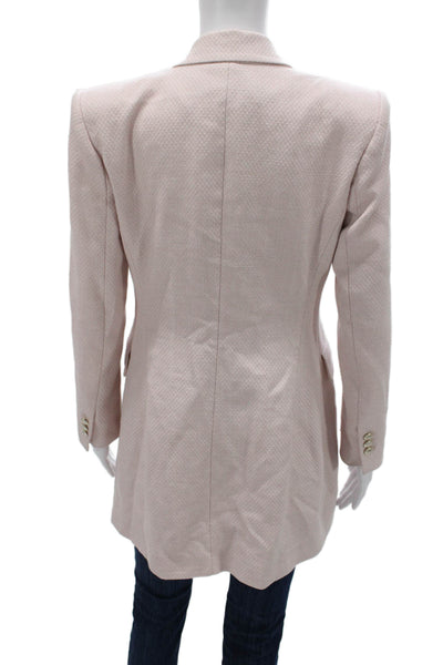 Zara Women Pink Blazer Long Sleeve Button Closure Polyester Size S
