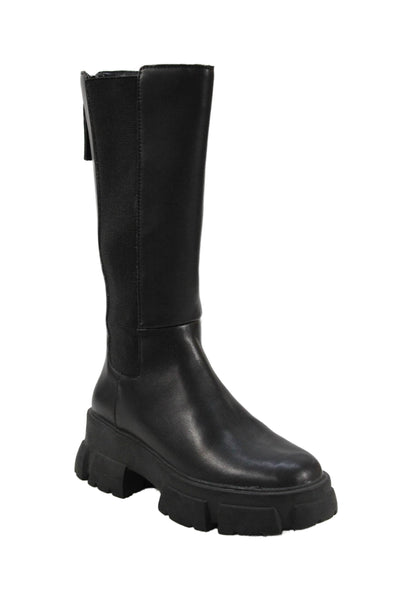 Steve Madden Womens Back Zip Block Heel Platform Knee High Boots Black Size 6