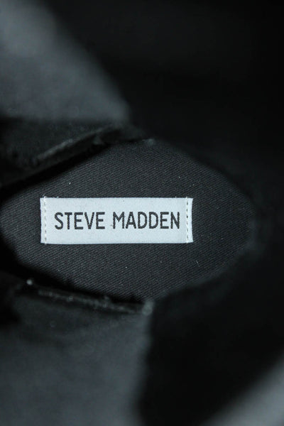 Steve Madden Womens Back Zip Block Heel Platform Knee High Boots Black Size 6