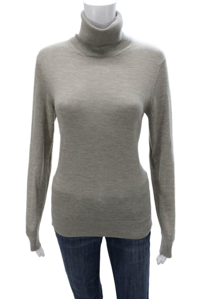 Ralph Lauren Womens Cotton Turtleneck Pullover Sweater Gray Long Sleeve Size M