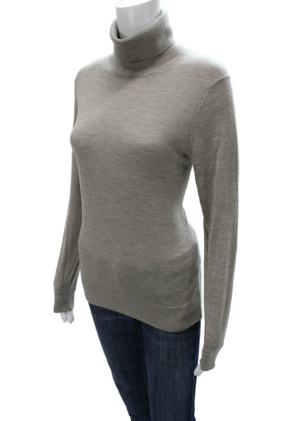 Ralph Lauren Womens Cotton Turtleneck Pullover Sweater Gray Long Sleeve Size M