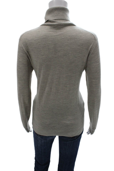 Ralph Lauren Womens Cotton Turtleneck Pullover Sweater Gray Long Sleeve Size M