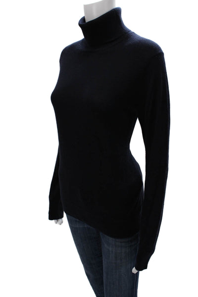 Not Available Womens Cashmere Turtleneck Sweater Blue Long Sleeve Size M