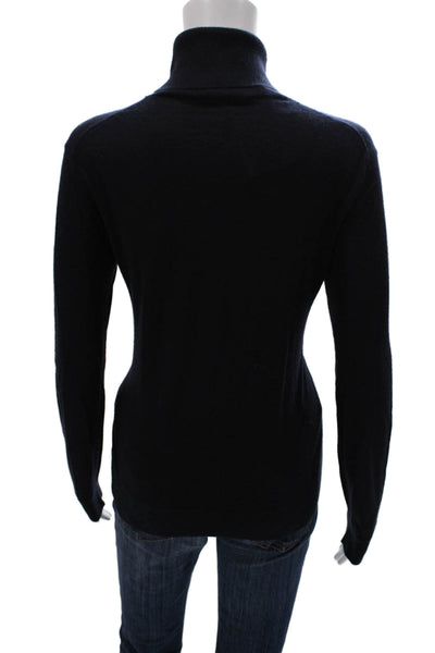 Not Available Womens Cashmere Turtleneck Sweater Blue Long Sleeve Size M