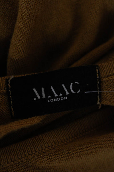 Maac Womens Pullover Boat Neck 3/4 Sleeve Yellow Polyester Size S