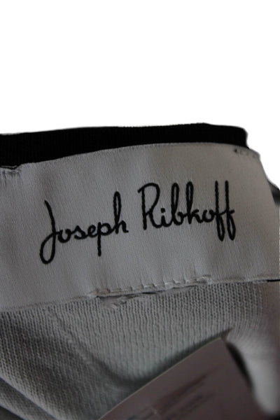 Joseph Ribkoff Womens Black Striped Tunic Sweater Boat Neck 3/4 Sleeve Size L