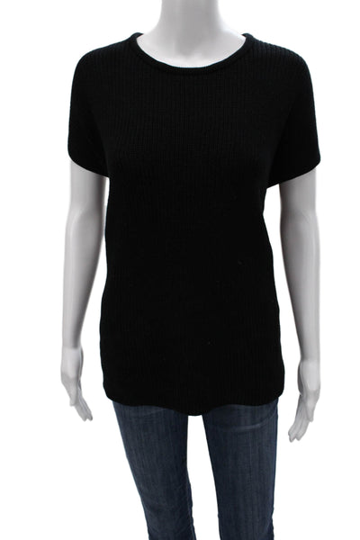 Eileen Fisher Womens Basic Sleeveless Black Crew Neck T-Shirt Size L