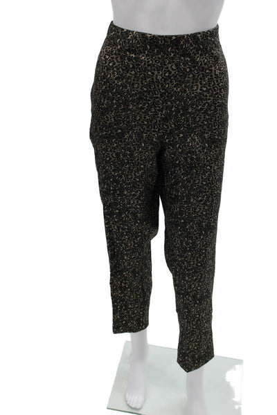 Sara Campbell Womens Dress Pants Black Animal Print Polyester Zip Size 14