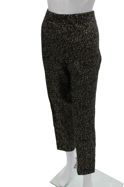 Sara Campbell Womens Dress Pants Black Animal Print Polyester Zip Size 14