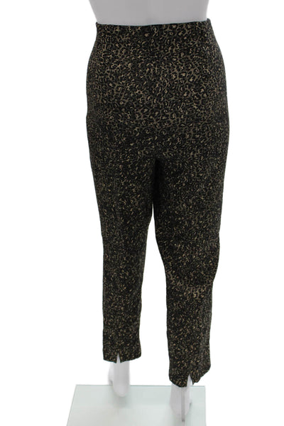 Sara Campbell Womens Dress Pants Black Animal Print Polyester Zip Size 14