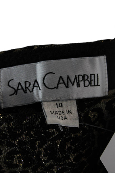 Sara Campbell Womens Dress Pants Black Animal Print Polyester Zip Size 14
