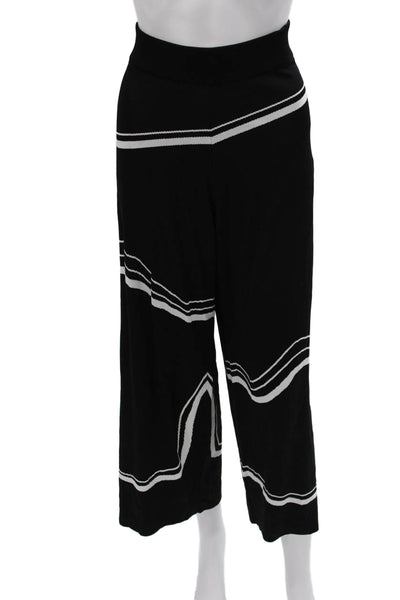 Joseph Ribkoff Women Black Striped Viscose Blend Dress Pants Pull On Size L