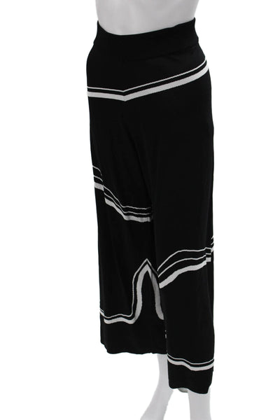 Joseph Ribkoff Women Black Striped Viscose Blend Dress Pants Pull On Size L