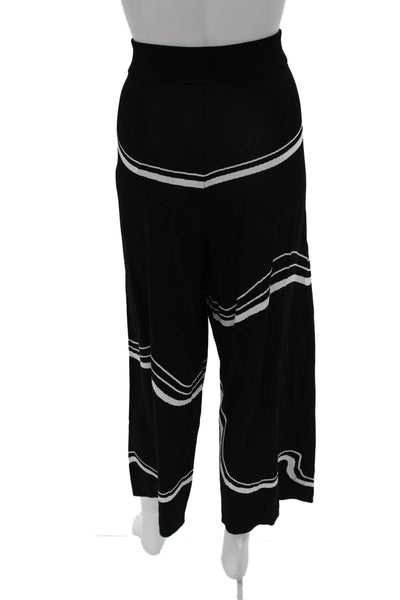 Joseph Ribkoff Women Black Striped Viscose Blend Dress Pants Pull On Size L