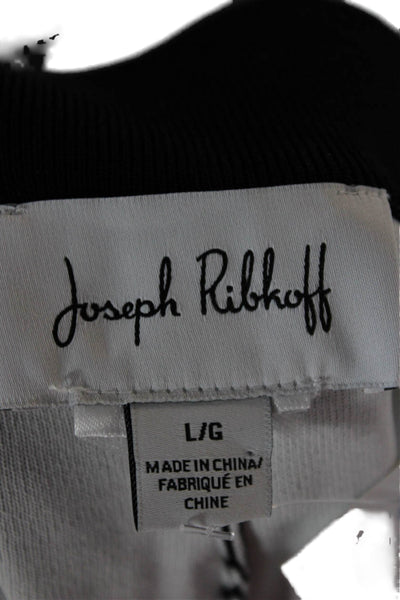 Joseph Ribkoff Women Black Striped Viscose Blend Dress Pants Pull On Size L