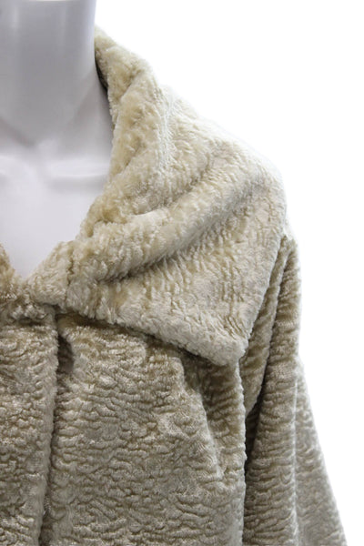 Bill Blass Womens Basic Jacket Ivory 3/4 Sleeve Hook & Eye Size 8