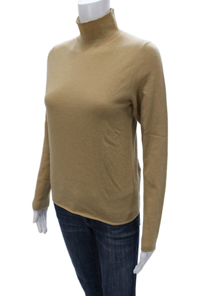 Vince Womens Beige Cashmere Wool Pullover Turtleneck Long Sleeve Size S