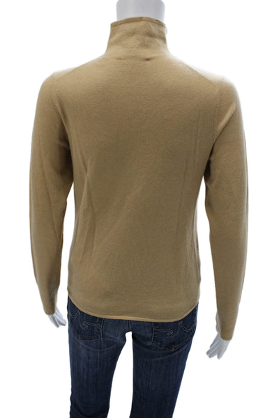 Vince Womens Beige Cashmere Wool Pullover Turtleneck Long Sleeve Size S