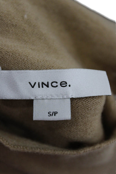 Vince Womens Beige Cashmere Wool Pullover Turtleneck Long Sleeve Size S