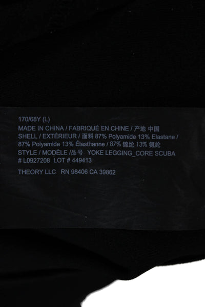 Theory Womens Cropped Black Polyamide Leggings Size L
