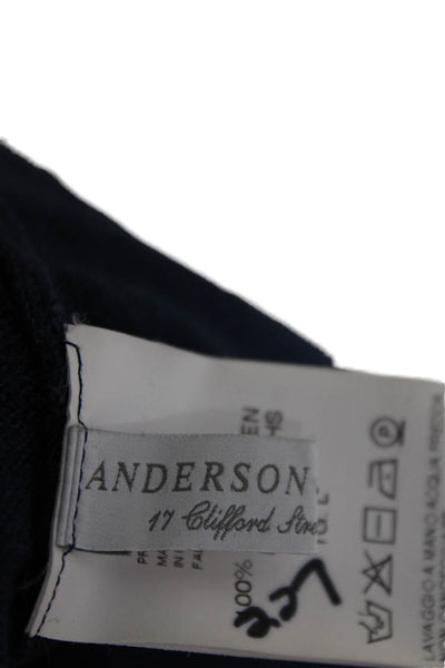Anderson & Shephard Mens Linen Henley Short Sleeve T-Shirt Blue Size L