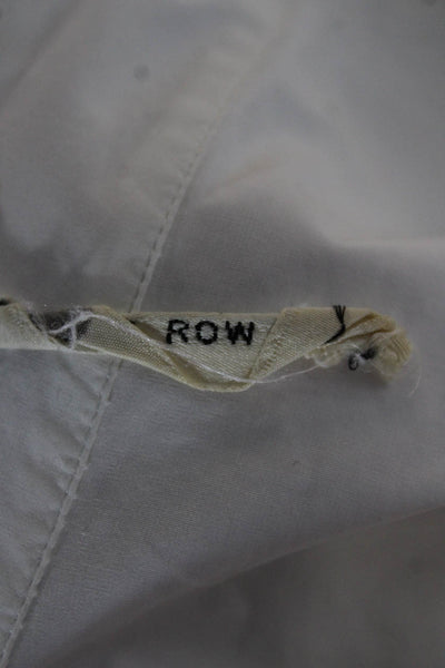 Row Women Basic Cotton Collared Button-Up Blouse White Long Sleeve Size 10