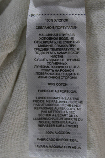 Mr. P Mens Button Up Collared Short Sleeve Ivory Cotton Resort Shirt Size M