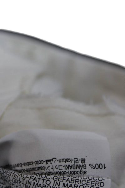 Zara Womens Cropped Cotton Pants White Zip 26in Size 40