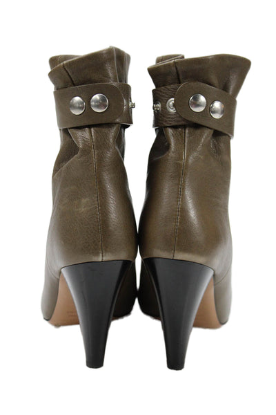 Isabel Marant Womens Leather Ankle Boots Brown Size 38 8