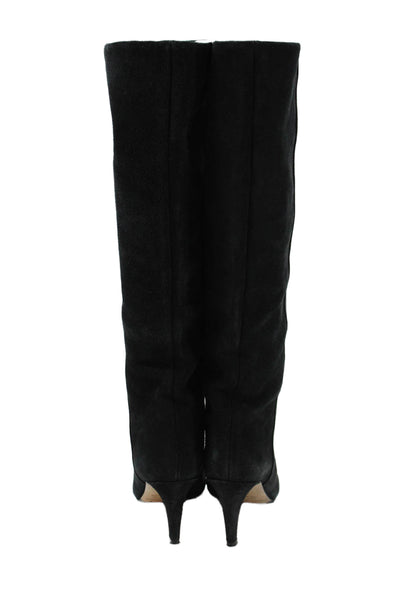 Isabel Marant Suede Pointed Toe Knee High Boots Black Size 37 7