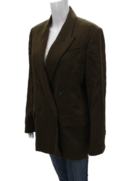 ALC Women Wool Blazer Green Long Sleeve Button Size 12