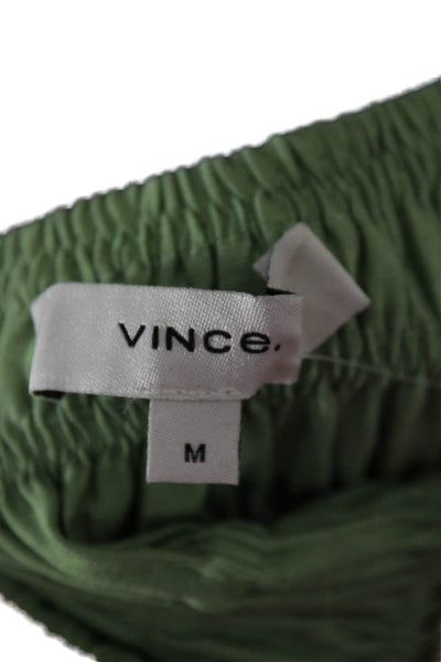 Vince Women A-Line Skirt Green Rayon Long Pull On Size M