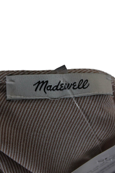 Madewell Women Blouse Basic Striped Beige Boat Neck Short Sleeve Viscose Size S