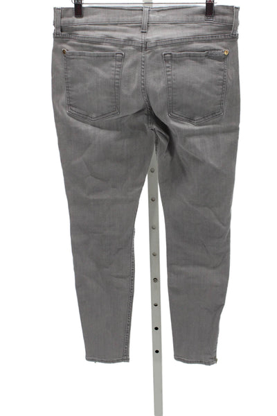 7 For All Mankind Women Skinny Gray Cotton Jeans Size 31