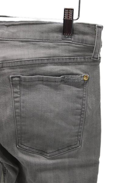 7 For All Mankind Women Skinny Gray Cotton Jeans Size 31