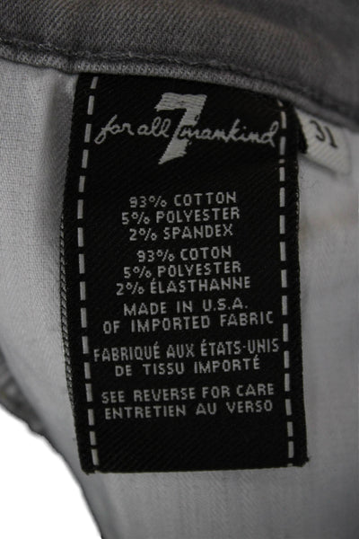 7 For All Mankind Women Skinny Gray Cotton Jeans Size 31