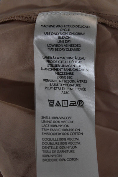 Anthropologie Womens Slip Dress Beige Sweetheart Knee-Length Size 2XS