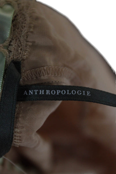 Anthropologie Womens Slip Dress Beige Sweetheart Knee-Length Size 2XS