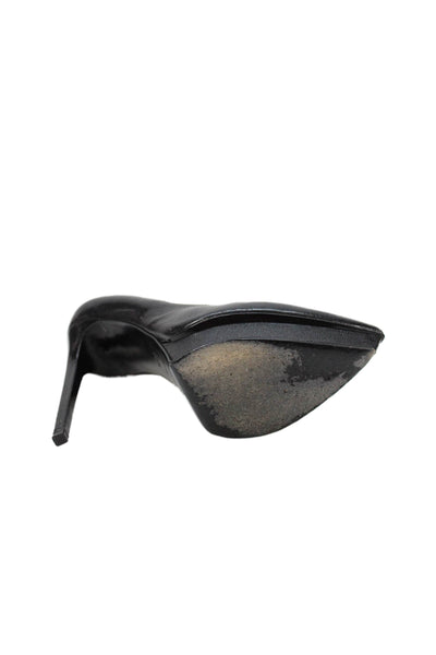Saint Laurent Womens Leather Pointed Toe Platform Heels Black Size 39.5 9.5