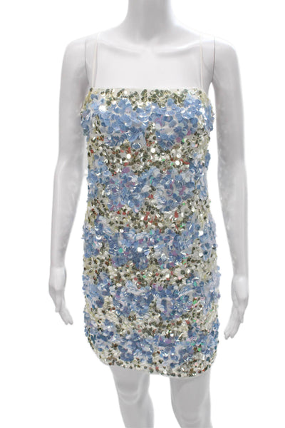 J Crew Women Sleeveless Mini Dress White Square Neck Polyester Size 6