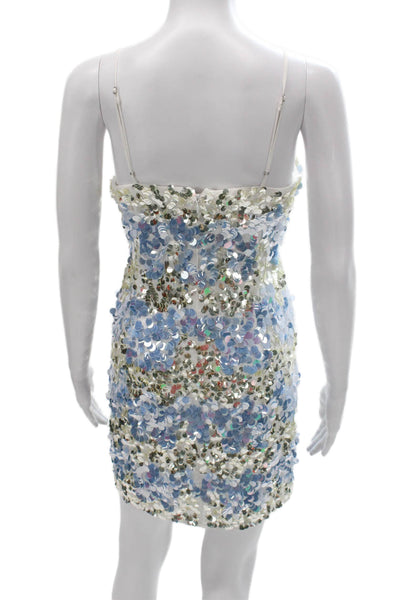 J Crew Women Sleeveless Mini Dress White Square Neck Polyester Size 6