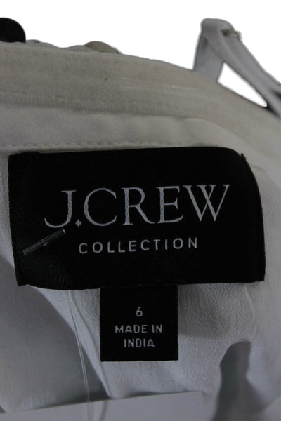 J Crew Women Sleeveless Mini Dress White Square Neck Polyester Size 6